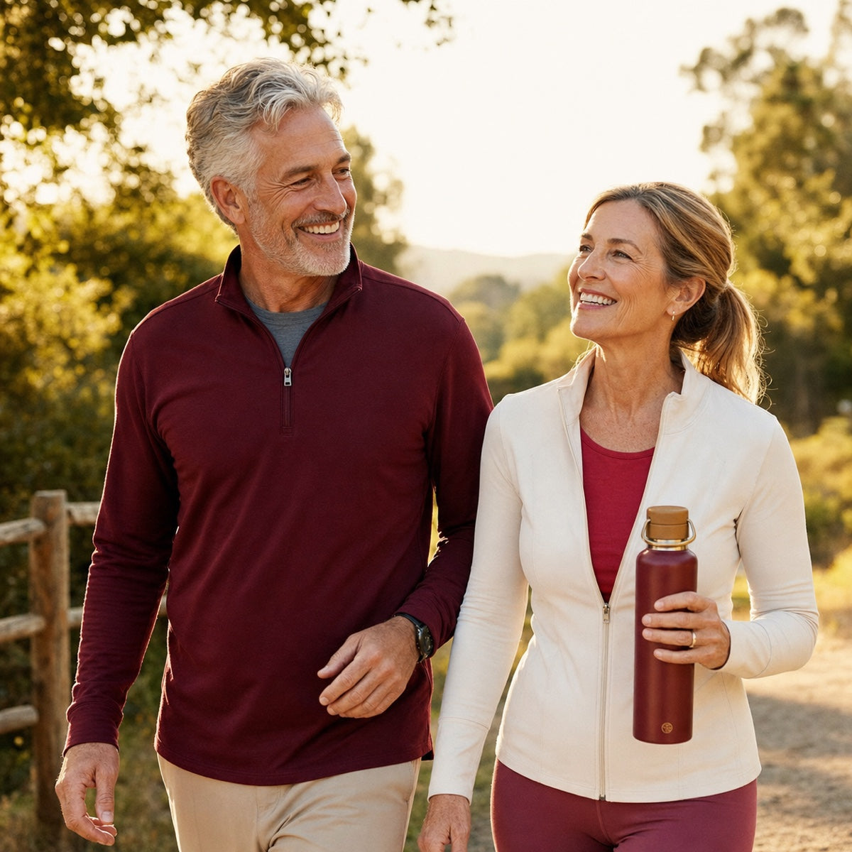 Active healthy older couple